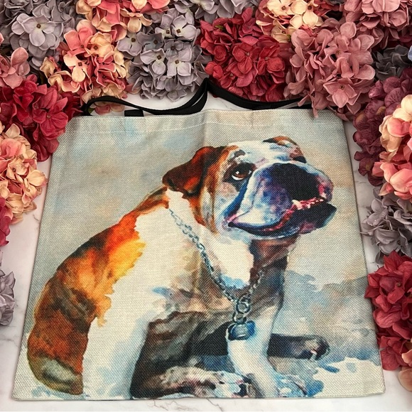 Eco-Friendly Adorable English Bulldog Folding Tote Bag - Picture 5 of 14
